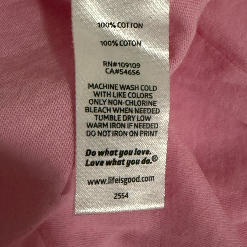 Life is Good Women's Pink Long Sleeve Shirt size XXL. NWOT - Picture 5 of 5